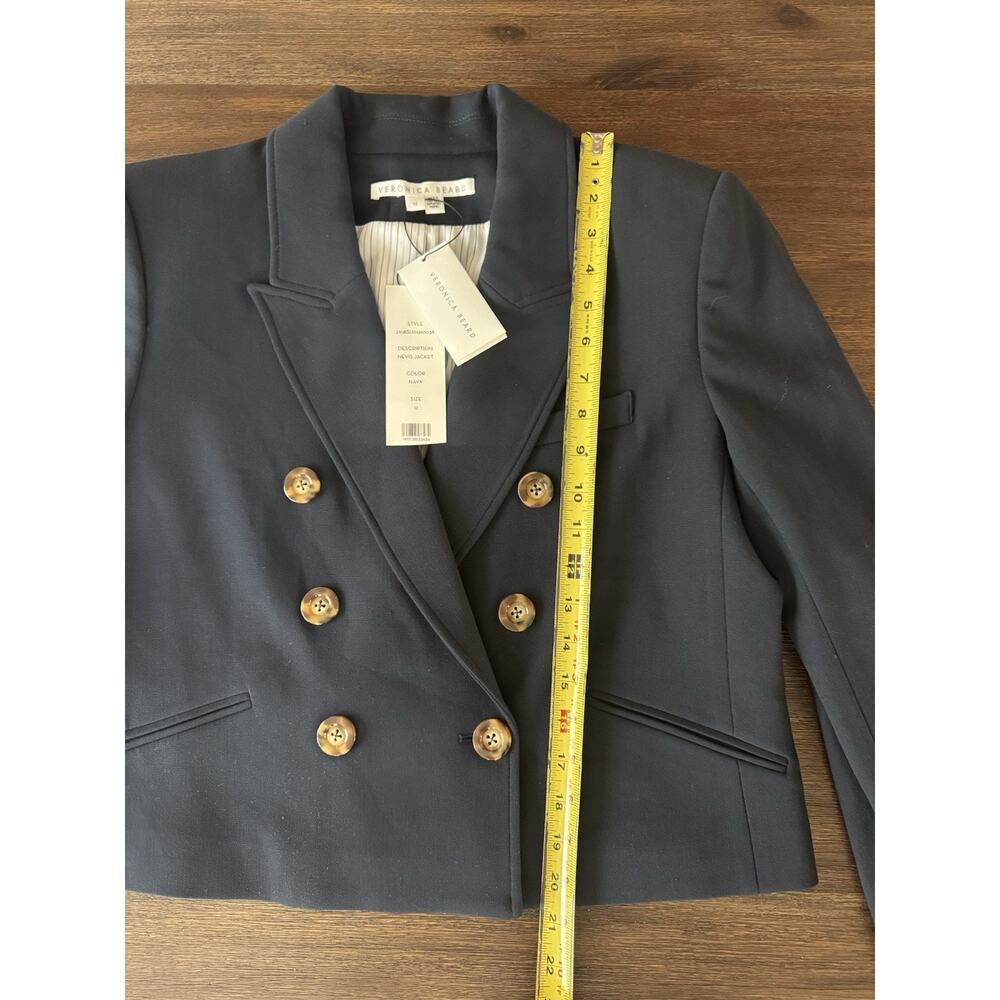 Veronica Beard Blazer Navy Blue Navis Cropped Dickey Jacket Womens 12 NWT - Picture 11 of 11